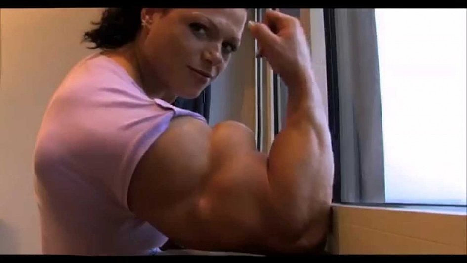 Girls flexing biceps