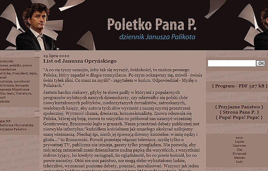 PiS chce skarżyć Palikota za wpis na blogu