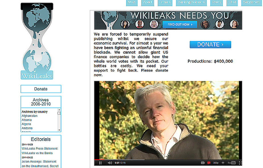 Wikileaks zawiesza publikacje i zbiera pieniądze