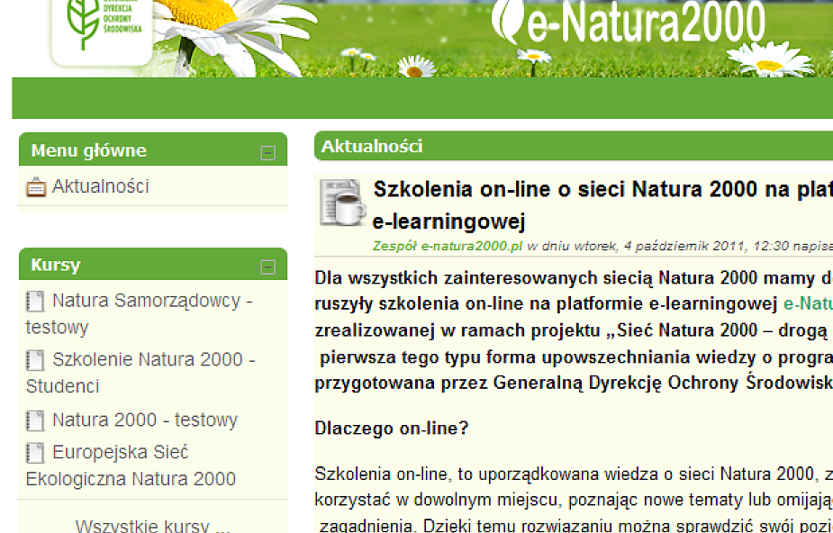 Natura 2000: internetowe szkolenia GDOŚ