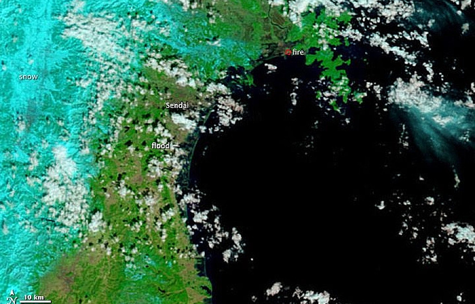 NASA publikuje zdjęcia satelitarne Japonii