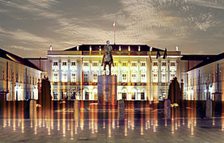 Pomnik: 96 świateł przed Pałacem Prezydenckim