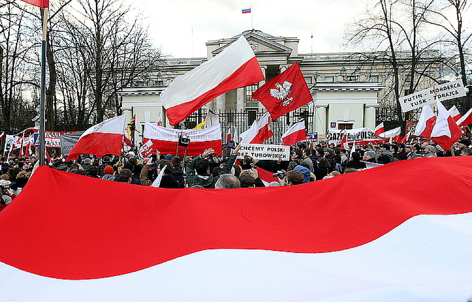 Manifestacja pod ambasadą rosyjską