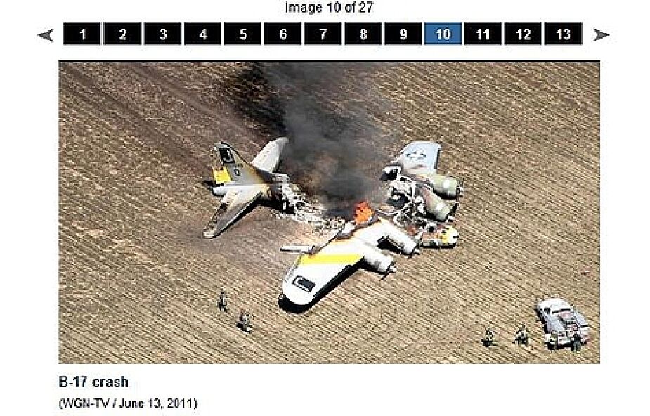 Zabytkowy B-17 wylądował na polu i spłonął