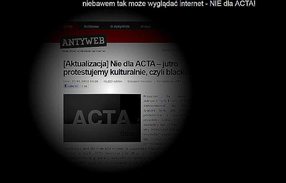 "W sprawie ACTA zawiodła nas czujność"