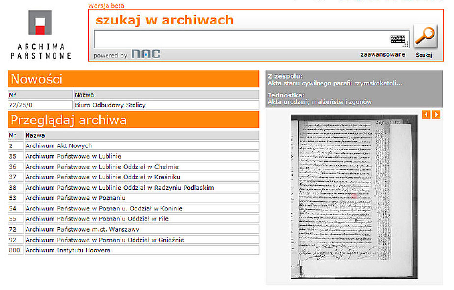 Digitalizacja w polskich archiwach