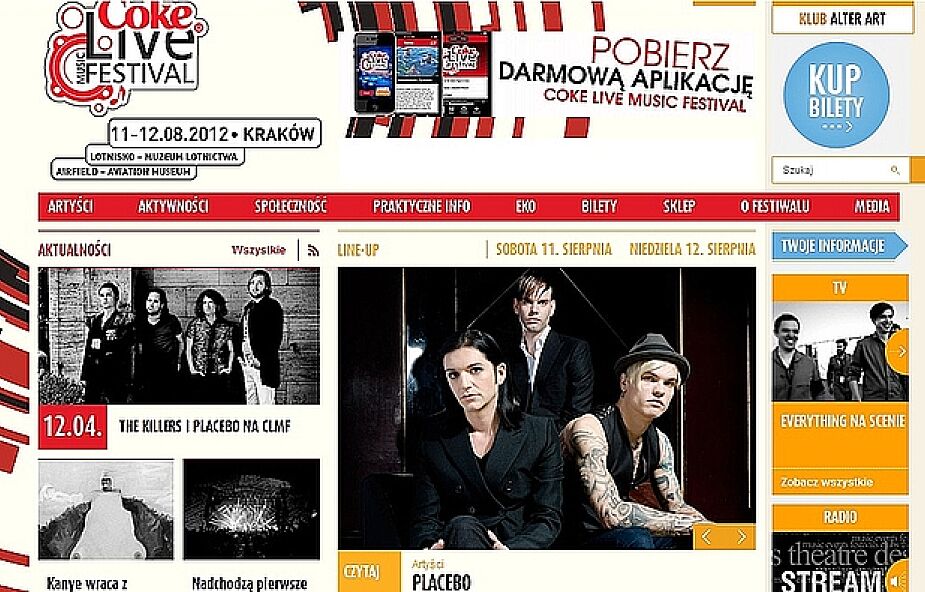 The Killers, Placebo na Coke Live Festiwal