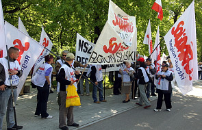 Przed Sejmem stanęło miasteczko "Solidarności"