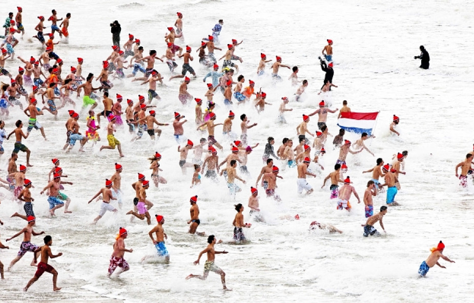 Morsy powitały Nowy Rok w zimnej wodzie