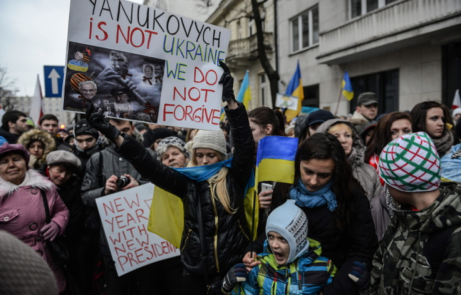 Warszawa: Manifestacja pod ambasadą Ukrainy