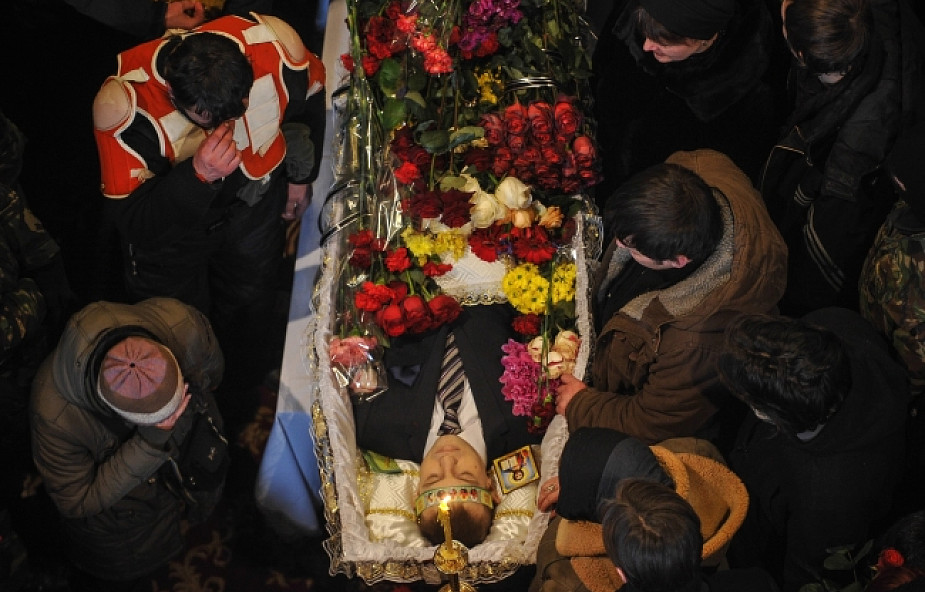 Pogrzeb Białorusina zabitego w Kijowie