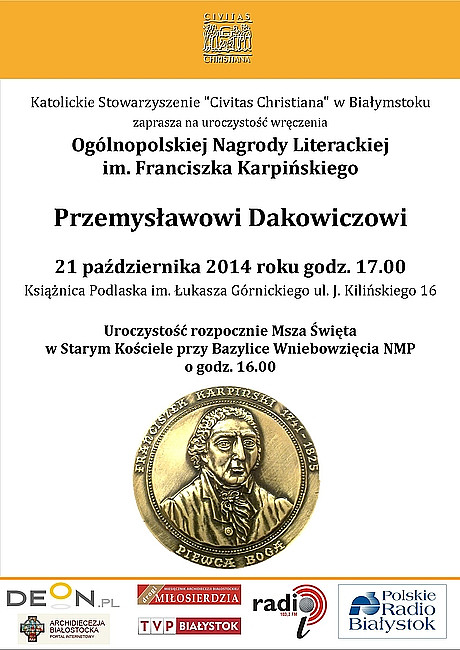Ogólnopolska Nagroda Literacka im.Karpińskiego - zdjęcie w treści artykułu