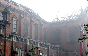 Spłonął dach zabytkowej katedry w Sosnowcu
