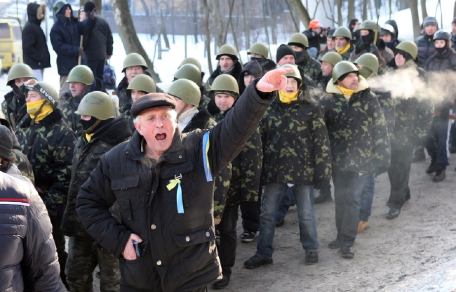 Wybuch w sztabie protestów w Kijowie