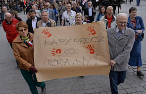 Kraków: manifestacja "Solidarni z Ukrainą"