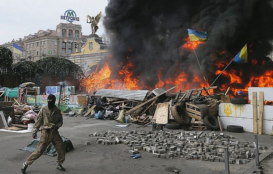 Na kijowskim Majdanie znowu płonęły opony