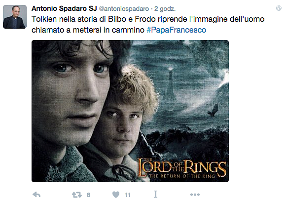 Franciszek po raz kolejny potwierdził, że jest fanem Tolkiena - zdjęcie w treści artykułu