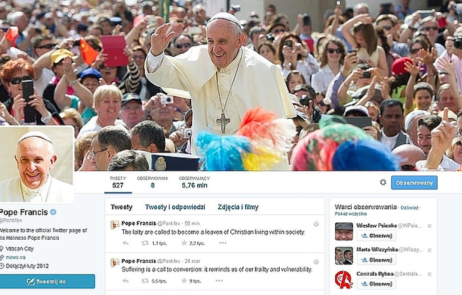 Papież na Twitterze o byciu zaczynem