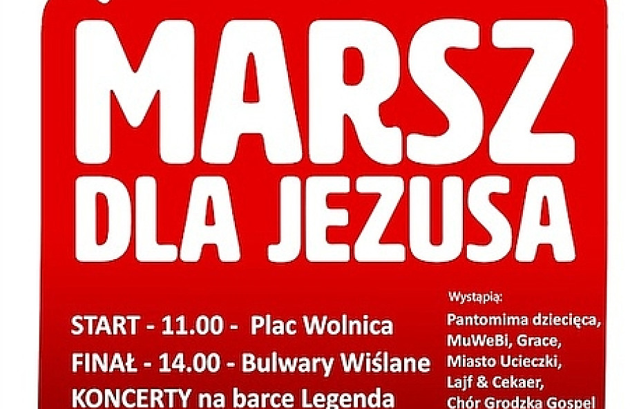 Kraków: w sobotę Marsz dla Jezusa