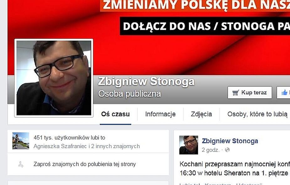 Facebook zablokował stronę Zbigniewa S.