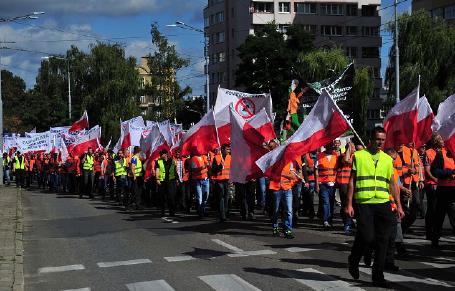 Protest dwóch tys. pracowników leśnych w Szczecinie