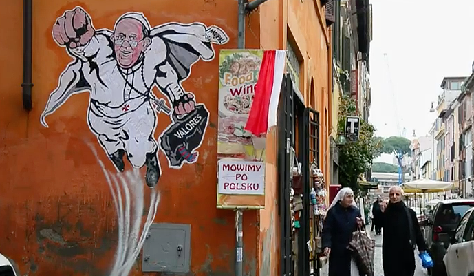 Niezadowolenie po usunięciu muralu z papieżem - zdjęcie w treści artykułu