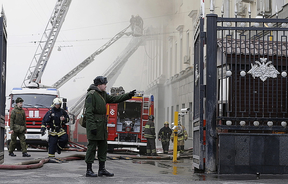 Moskwa: pożar w gmachu ministerstwa w centrum