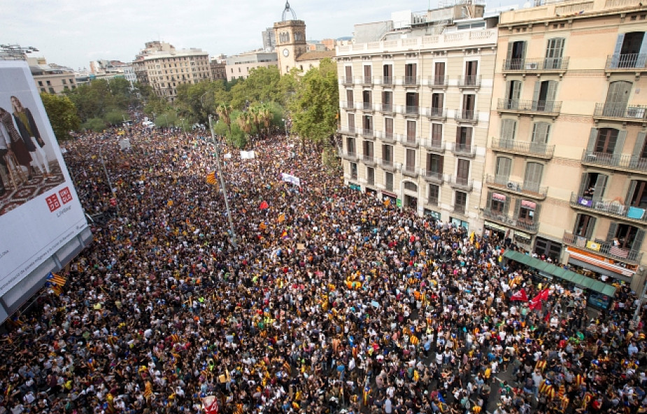 Hiszpania: w protestach w Katalonii wzięło udział około 900 tys. osób