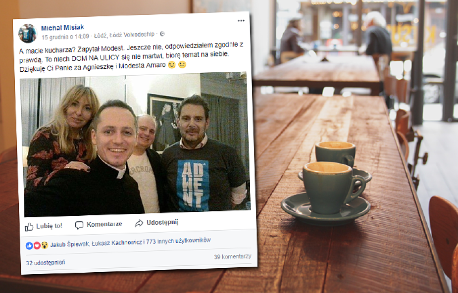 W Łodzi powstaje chrześcijańska kawiarnia. Pomaga Wojciech Modest Amaro, a abp Ryś wymyśla nazwę dla pizzy