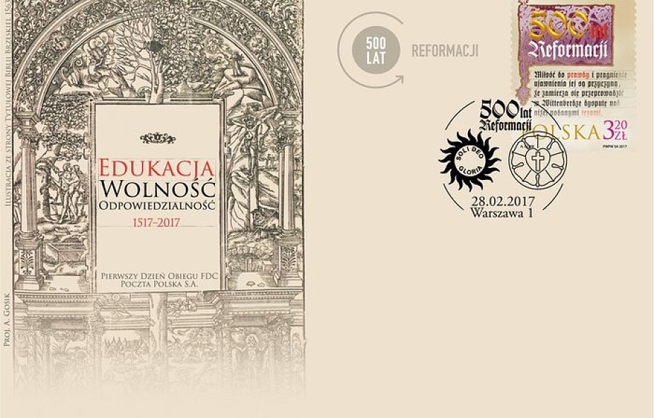 500 lat Reformacji na znaczku Poczty Polskiej