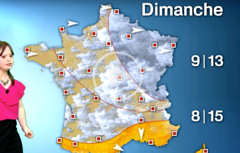 Francja: niepełnosprawna dziewczyna została pogodynką [WIDEO]