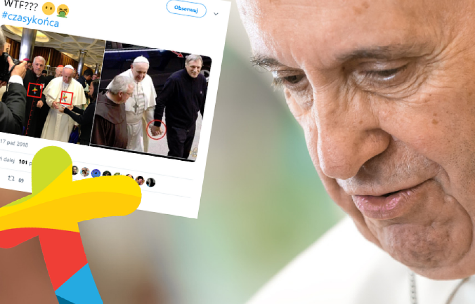 Czy papież miał na szyi "tęczowy krzyż"? Internauci są zbulwersowani