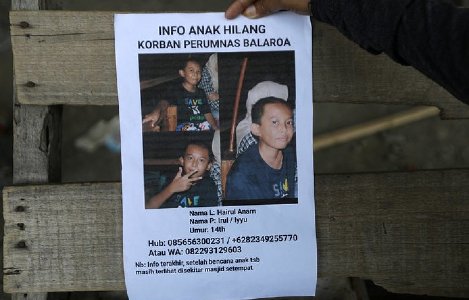 Indonezja: ok. 5 tys. osób zaginionych w trzęsieniu ziemi na Celebes. 1763 ofiary śmiertelne