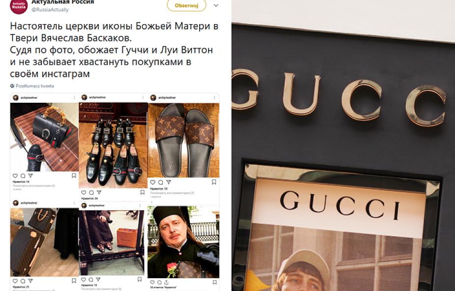 Duchowny ukarany za zdjęcia u Gucciego i Vuittona. Fotografował się w sklepach