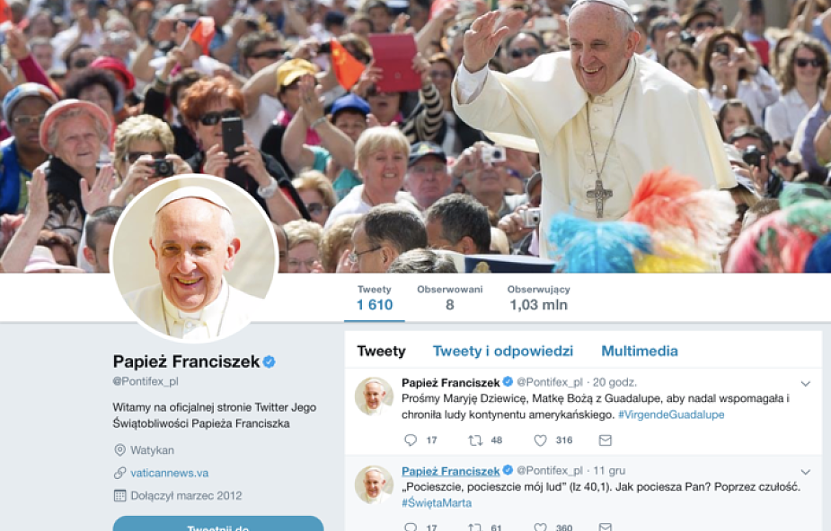 Mija sześć lat od uruchomienia Twittera papieskiego. Krótkie wpisy papieskie zyskały ogromną popularność
