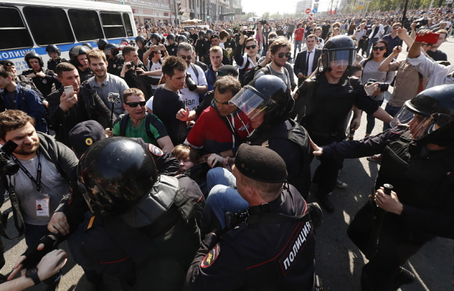 Aleksiej Nawalny zatrzymany na demonstracji w Moskwie. Jego zwolennicy wyszli na ulice