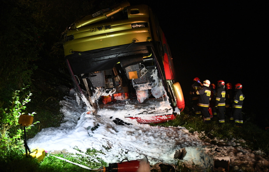 Wypadek ukraińskiego autokaru na Podkarpaciu: 3 osoby zginęły, 18 rannych
