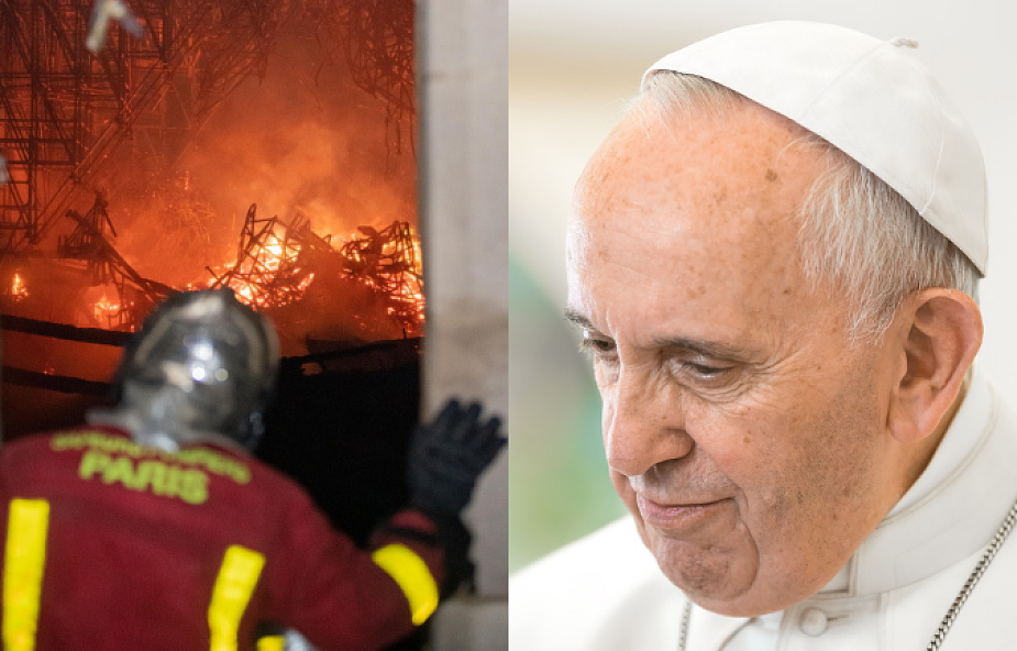 Papież rozmawiał z prezydentem Francji o pożarze w Notre Dame