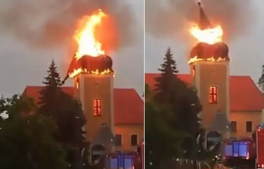 W nocy zaczął płonąć zabytkowy kościół. "Zobaczyłem, że pali się wieża kościelna" [WIDEO]