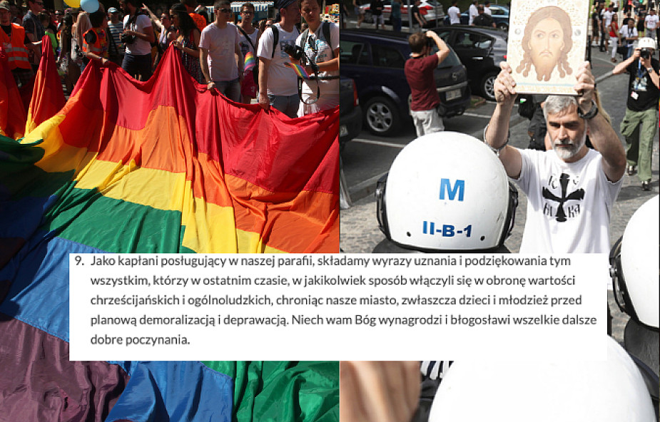 Parafia w Białymstoku dziękuje chuliganom atakującym marsz LGBT? Jest wyjaśnienie kapłanów