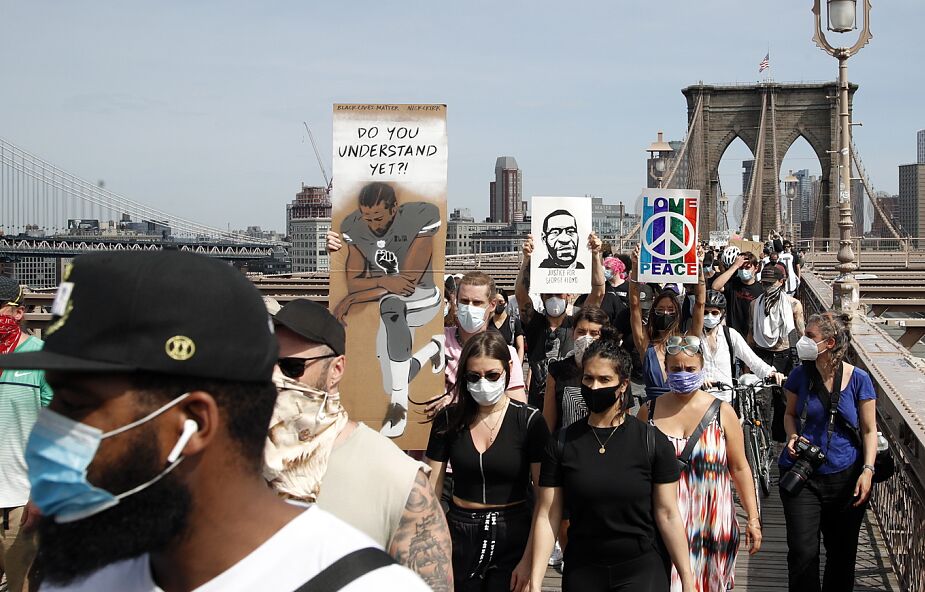 Tysiące ludzi na nowojorskim wiecu upamiętniającym George'a Floyda