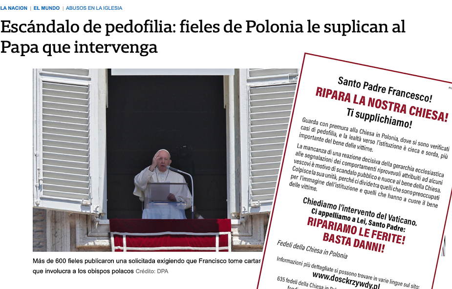 Media w ojczyźnie Franciszka piszą o skandalach pedofilskich w Polsce: "Polska jest nowym Chile"
