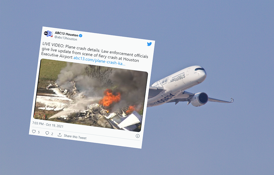 USA: rozbił się samolot z 21 osobami na pokładzie. Nikt nie zginął