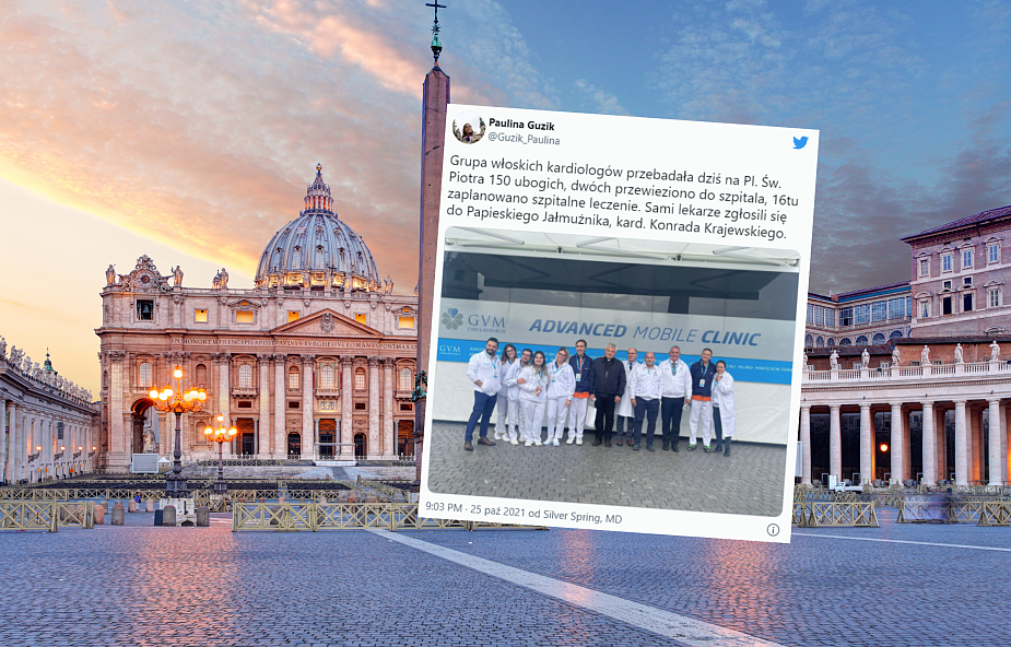 Watykan: mobilny szpital stoi na placu św. Piotra. Dostępny dla każdego bezdomnego