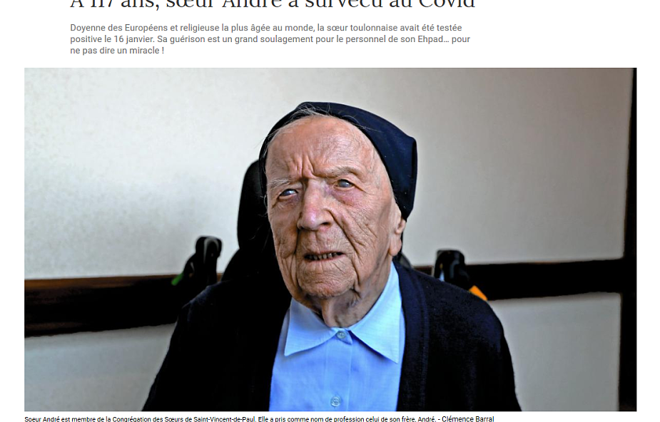 Najstarsza Europejka i zakonnica na świecie przeżyła Covid
