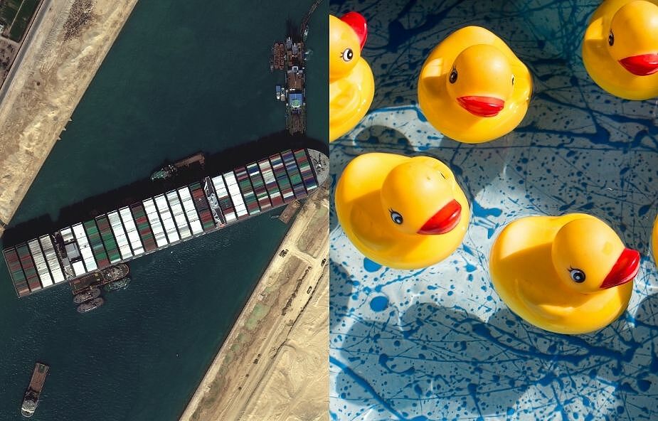 Tajemnica tysięcy gumowych kaczek. Kanał Sueski to nie pierwsza wpadka armatora