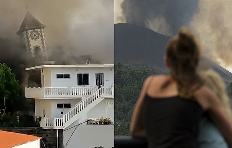 La Palma: lawa z wulkanu zniszczyła kościół, nad wyspą unosi się toksyczna chmura