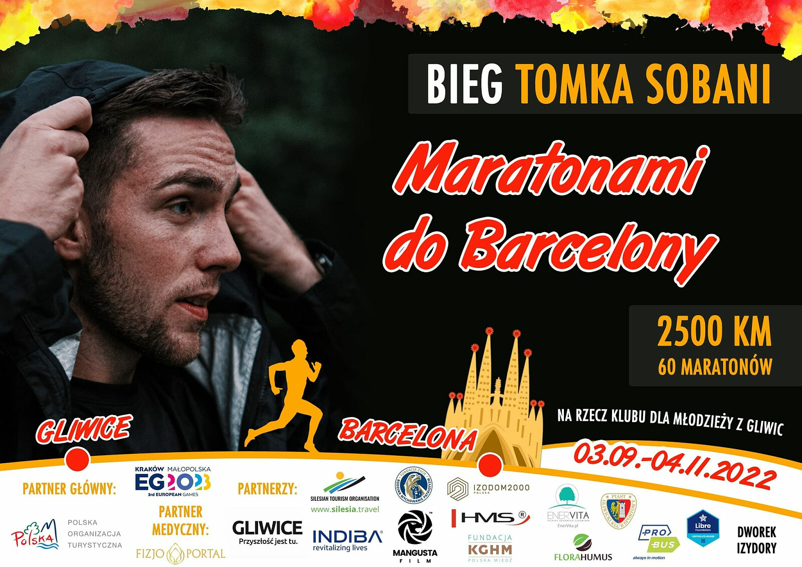 Plakat towarzyszący akcji biegowej Tomasza Sobani