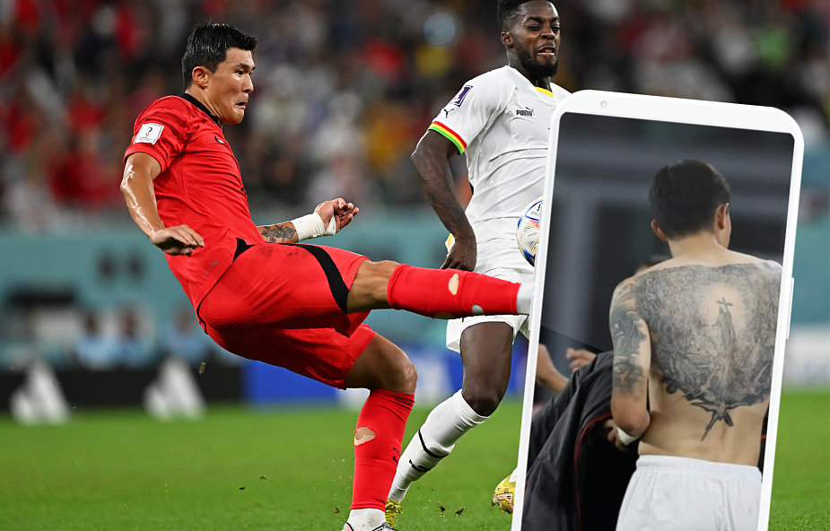 Tatuaż koreańskiego piłkarza wzbudził zdumienie. Na plecach ma Jezusa, przed którym ucieka Zeus i szatan