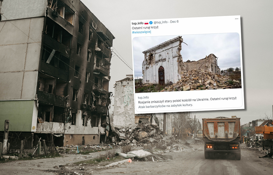 Rosjanie zniszczyli stary polski kościół. Krzyż runął po ostrzale z czołgu